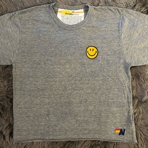 Aviator Nation Smile emoji grey tshirt sz M